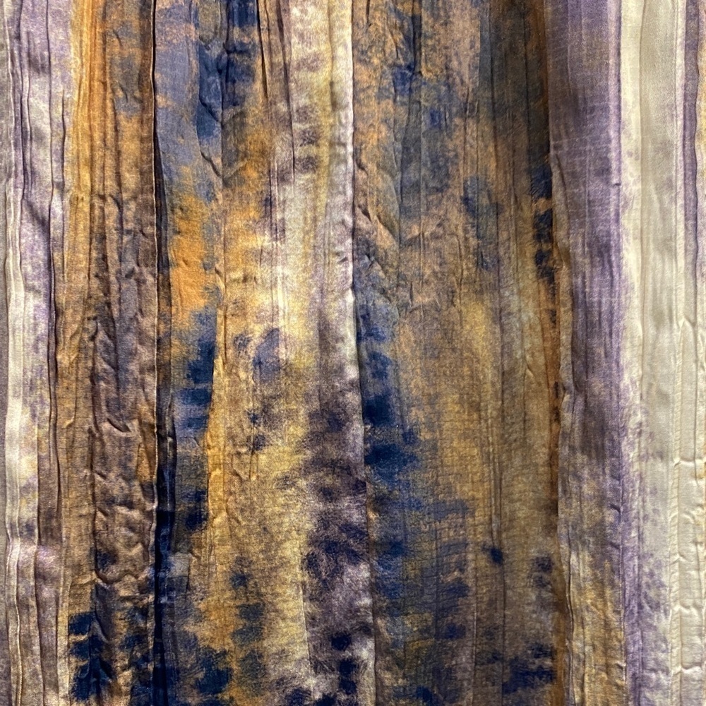 MNG Mango Exclusive Collection Skirt Maxi Watercolor Crinkle Pleated Medium - Picture 9 of 15